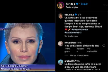 Florencia Peña recordó su caracterización como Sinead O’Connor, (Captura Instagram @flor_de_p)