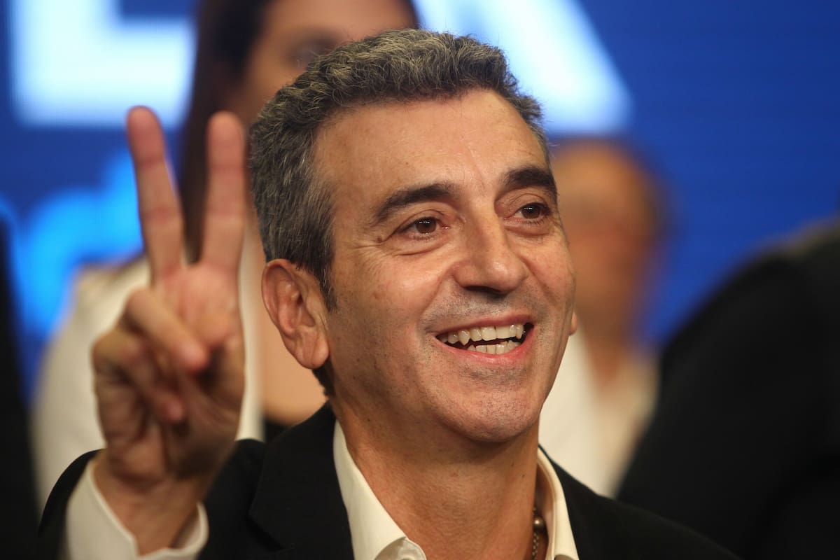 Florencio Randazzo durante la reunión de hoy con candidatos de Cumplir, en el hotel porteño NH Bolívar