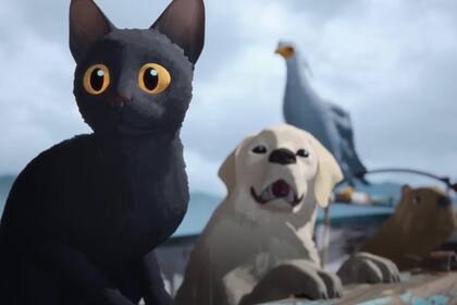 Flow es una película que tiene como protagonista a un gato negro, que aprende a convivir con otros animales en un contexto apocalíptico