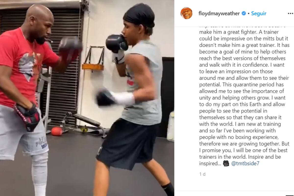 Floyd Mayweather entrena a su sobrino de 14 años luego de la muerte de su tío Roger