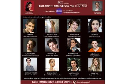 Los artistas argentinos participantes de la función a beneficio