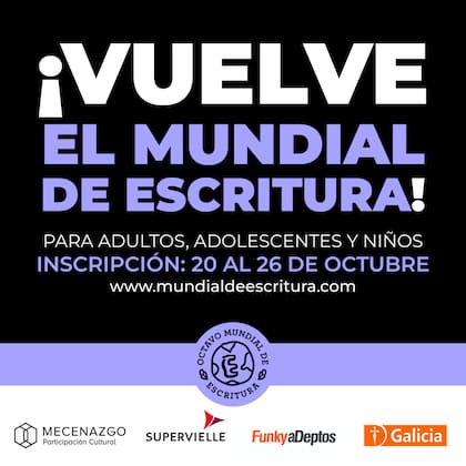 Flyer del VIII Mundial de Escritura