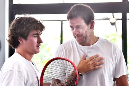 Fonseca y Del Potro, en febrero pasado, durante el Río Open