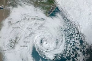 Formación de un ciclón extratropical cerca de Uruguay