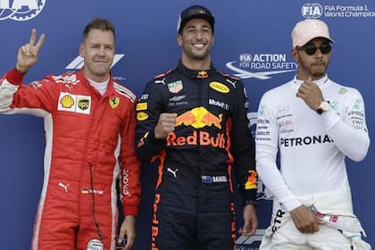 Vettel, Ricciardo y Hamilton en el podio de Mónaco; cada uno sumó dos triunfos en 2018