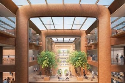 Foster + Partners diseñan las oficinas de Apple en la central eléctrica de Battersea, en Londres.
