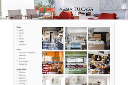 Armá tu Casa está dividido por ambientes. Cada uno con ejemplos reales, fotos de calidad y datos concretos.