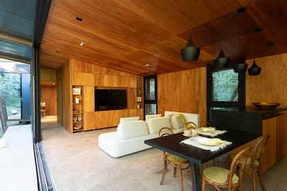 Las amplias aberturas son de PVC con vidrio DVH y ruptura de puente térmico. Sillón modular (Posse arquitectura interior)
