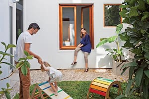 Foto del jardín de un PH en Saavedra.