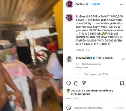 Foto: Instagram de @6ix9ine