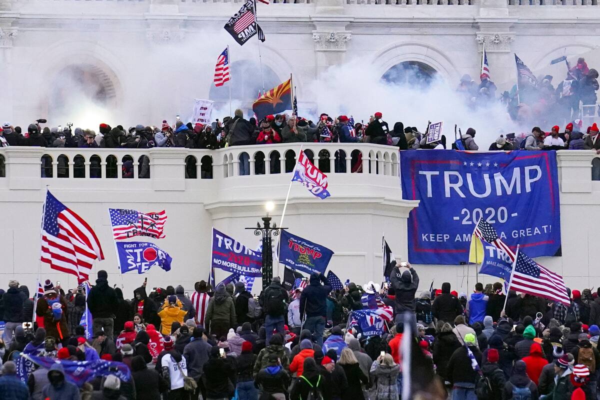 Foto tomada durante al asalto al Capitolio estadounidense en Washington el 6 de enero del 2021