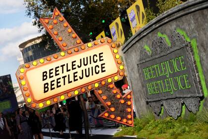 Foto tomada en el estreno de "Beetlejuice Beetlejuice" en Londres el 29 de agosto del 2024. (Scott A Garfitt/Invision/AP)