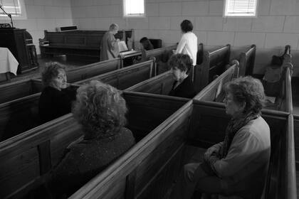 Oficio religioso, capilla Bethel, Gaiman, provincia del Chubut, 2015