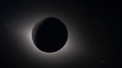 Fotografía de un eclipse solar tomada por la tripulación de la nave Orión en el espacio profundo
