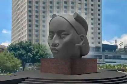 Fotograma del video compartido por el artista Pedro Reyes donde se muestra el boceto de la escultura 'Tlali'