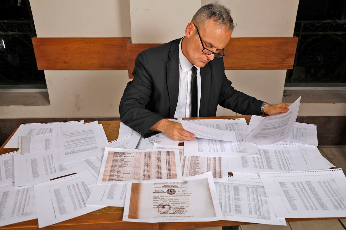 Fotos a Pedro Filipuzzi. Ingeniero que tiene en su poder documentos de aportes de dineros al nazismo en una cuenta en Suiza por Alemanes que viven en Argentina. El 02_03_2020