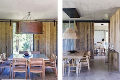 La mesa de mármol fue diseñada por la dueña de casa.