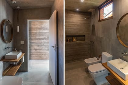 Junto con la cocina vista más arriba, el baño completo termina de independizar el atelier de la casa principal.