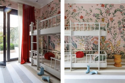 “El papel es un homenaje a la chinoiserie, que tanto me gusta; lo diseñamos en equipo con Caro Allende, de Tinta Chini”, dice Martina, que también diseñó la cama marinera.