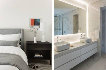 Mesada en Dekton blanco (Marmolería Aníbal Abbate).