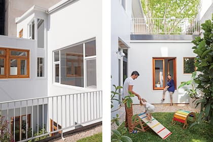 En la planta baja se acomodó la vieja distribución para alojar los cuartos, un garage y un monoambiente, pensado para alquilar de forma temporaria. Juegos (Pupparola Tienda Infantil). Jardín (Plantas y Macetas Hilario).