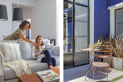 Carpintería de hierro y vidrios DVH con paños fijos en la parte superior (Arq. Milagros Imhoff). Virginia Mieres y Milagros Imhoff se conocen desde hace muchos años y comparten su pasión por el diseño y la arquitectura.