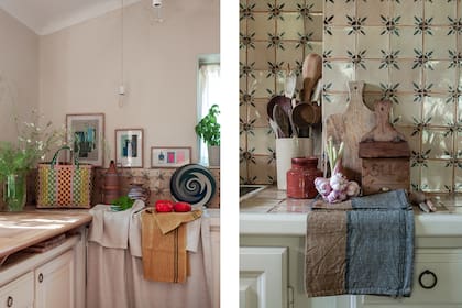 En la cocina, pequeña alzada y obras. Notas de color en todos los ambientes.