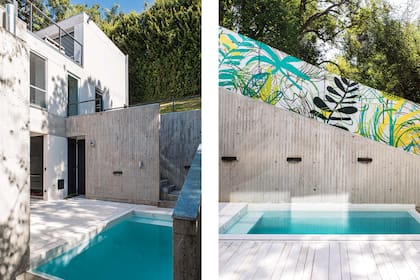 Un deck de Premoldeck de tablones irregulares fue una solución térmica y antideslizante para bordear la pileta sin resignar estilo. “La casa se trazó en forma de ‘L’ en torno a un patio ubicado estratégicamente para tener luz a todo el día”.