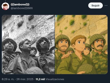 Fotos históricas y memes transformados en viñetas dibujadas al estilo del Estudio Ghibli usando ChatGPT