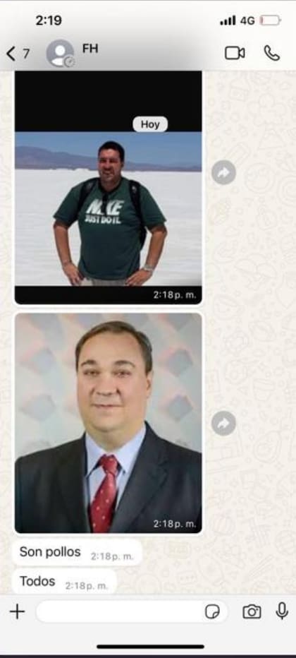Fotos que se mandaron entre Hauque y Piccirillo de los funcionarios del BCRA.