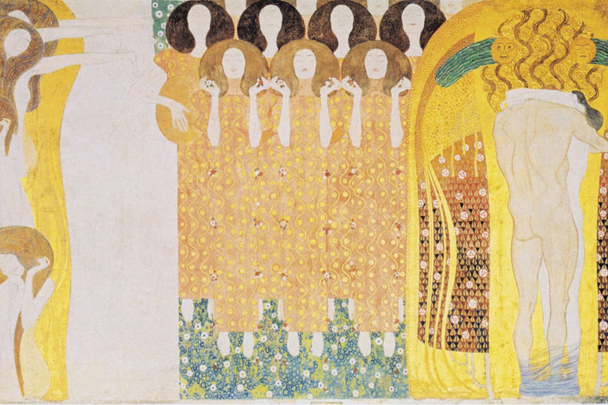 Fragmento de El Friso de Beethoven, mural que Gustav Klimt terminó en 1902