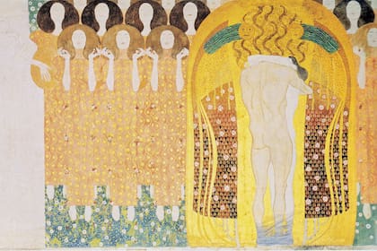 Fragmento de El Friso de Beethoven, mural que Gustav Klimt terminó en 1902
