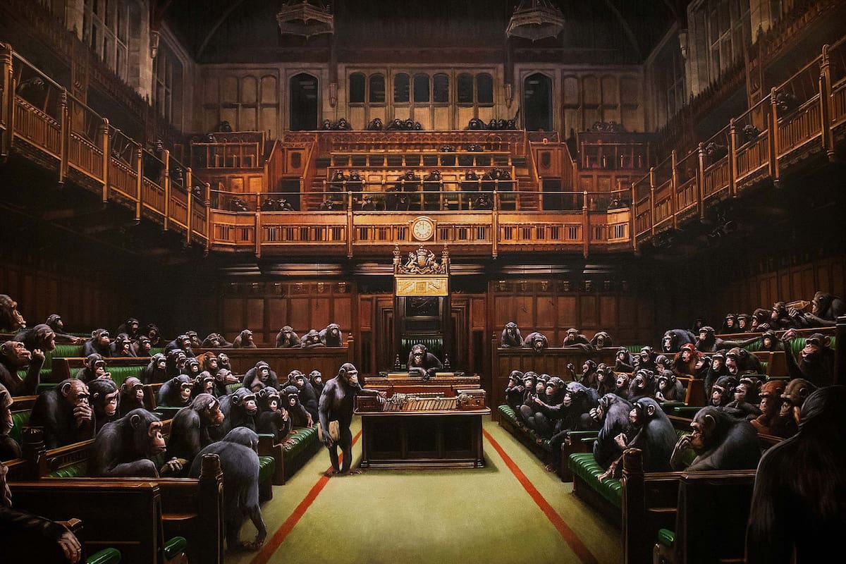 Fragmento de Parliament de Banksy