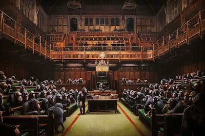Fragmento de Parliament de Banksy