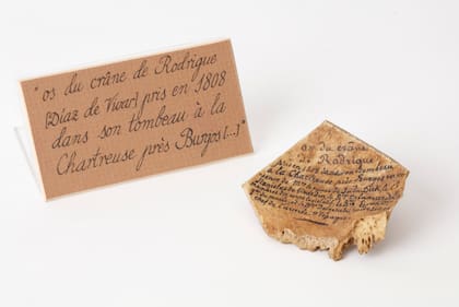 Fragmento del cráneo del Cid que se conserva en la Real Academia Española