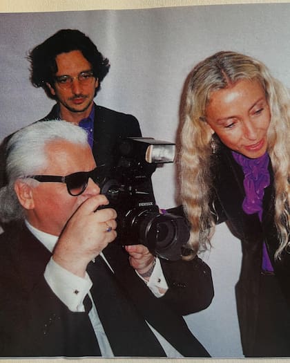 Franca Sozzani junto al diseñador Karl Lagerfeld