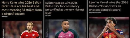 France Football publicó por error las notas sobre Kane, Mbappé y Yamal como ganadores del Balón de Oro 2026