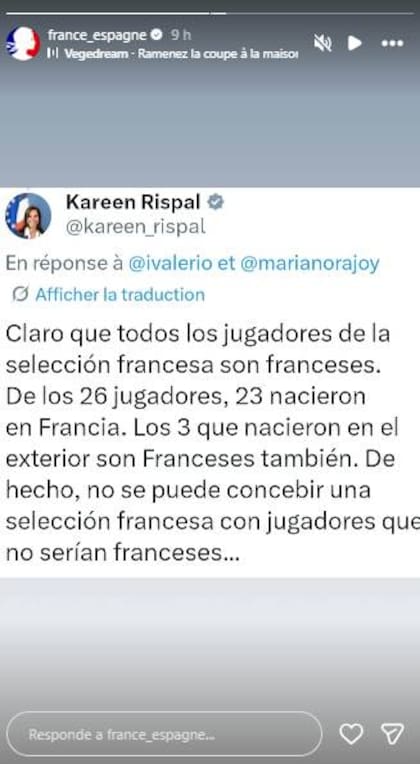 Francia le respondió a Rajoy por decir que los jugadores de la selección gala no son franceses.