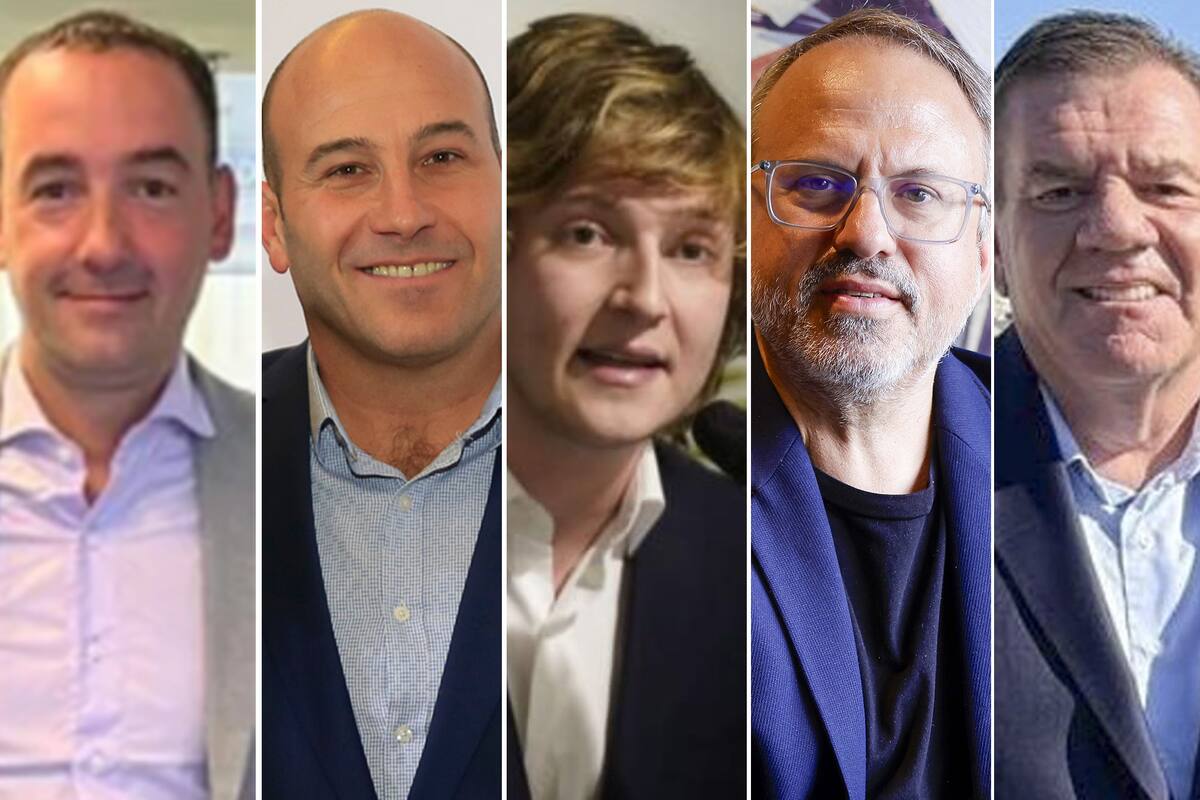 Francisco Adorni, Martiniano Molina, Iñaki Gutiérrez, Diego Valenzuela y Guillermo Montenegro