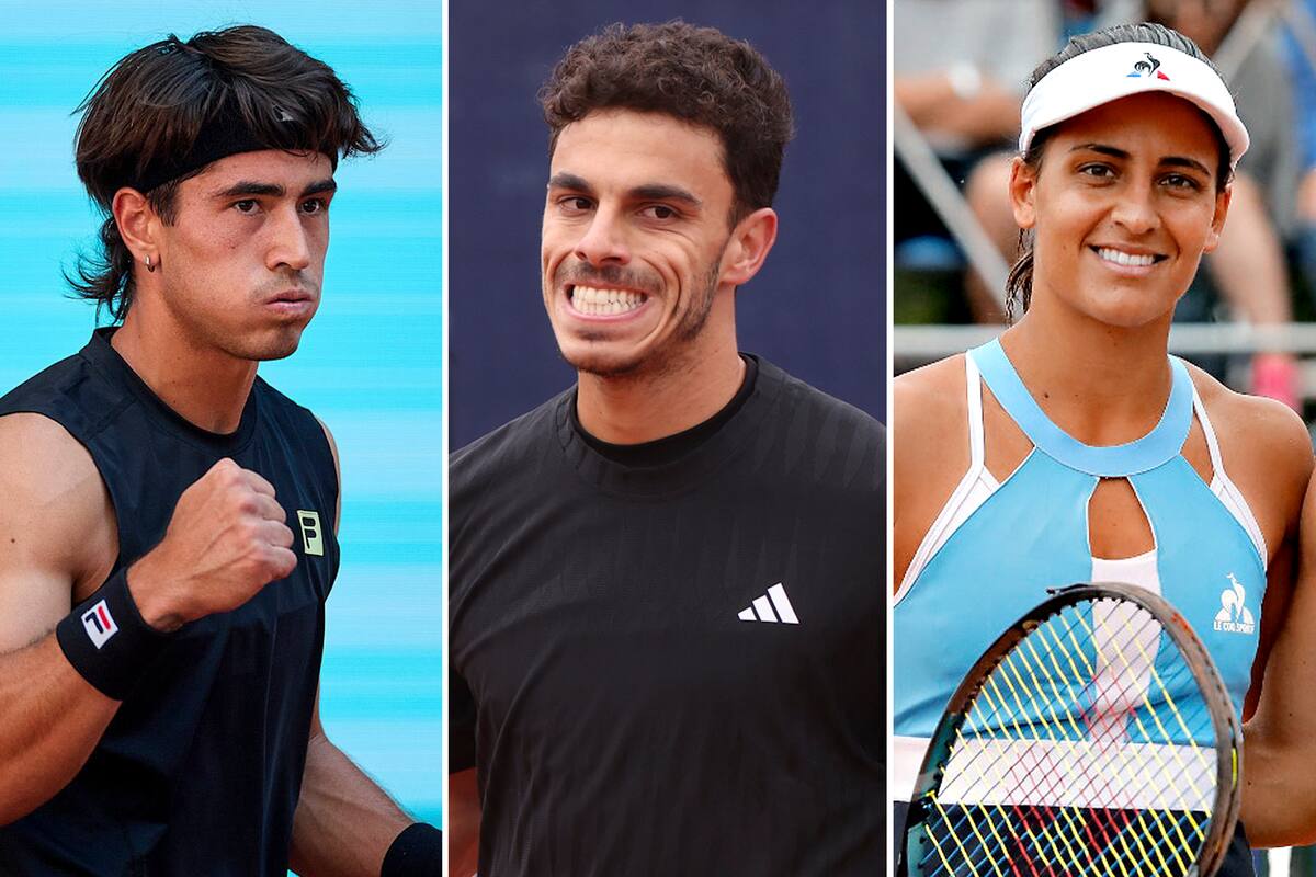 Francisco Comesaña, Francisco Cerúndolo y María Lourdes Carlé, tres de los ocho argentinos en cuartos de final en el tour esta semana