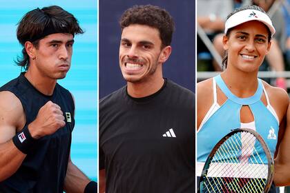 Francisco Comesaña, Francisco Cerúndolo y María Lourdes Carlé, tres de los ocho argentinos en cuartos de final en el tour esta semana