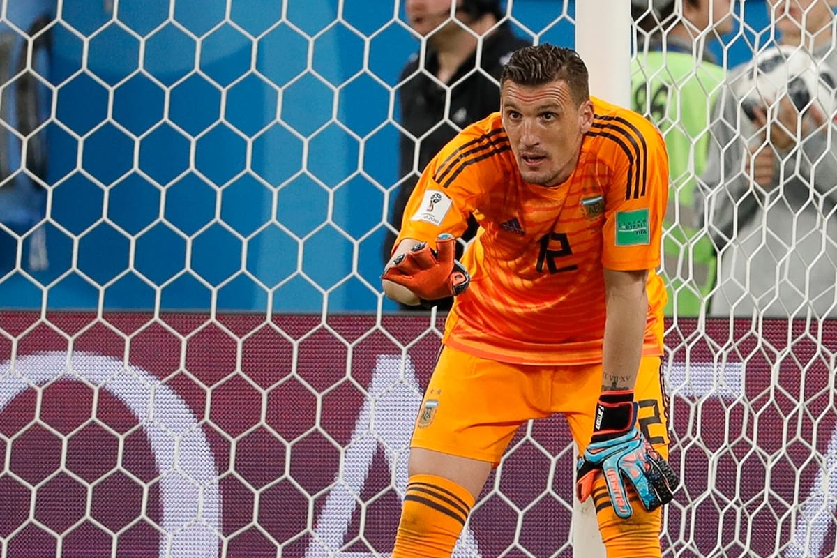Franco Armani, durante su partido