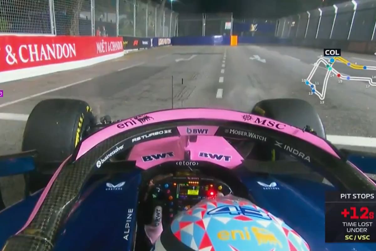 Franco Colapinto abandonó el Gran Premio de Singapur después de 29 vueltas al circuito de Marina Bay