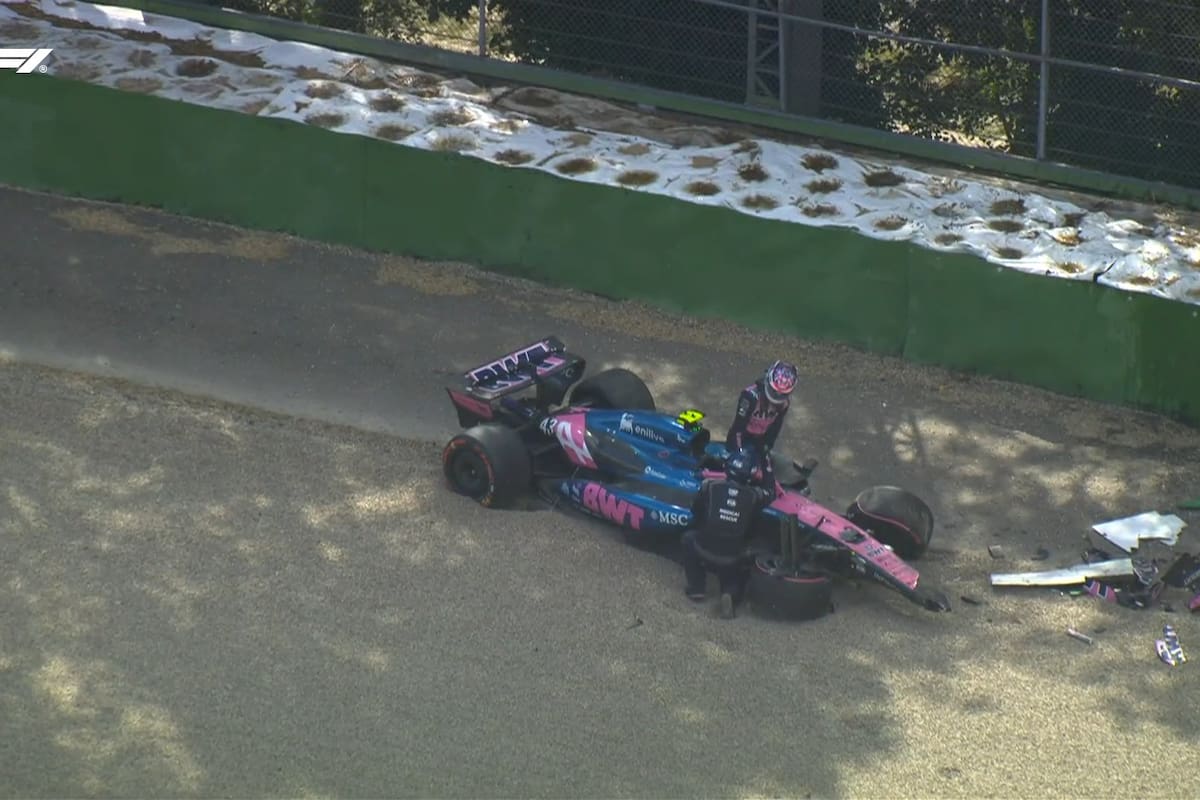 Franco Colapinto chocó en el final de la Q1 en Imola; avanzó en la clasificación, pero no pudo buscar una mejor posición cuando rompió el Alpine