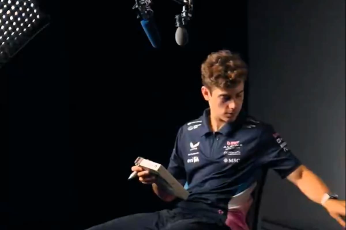 Franco Colapinto, durante una entrevista con la producción de Drive to Survive; el argentino toma protagonismo en la temporada 8 de la serie de Netflix