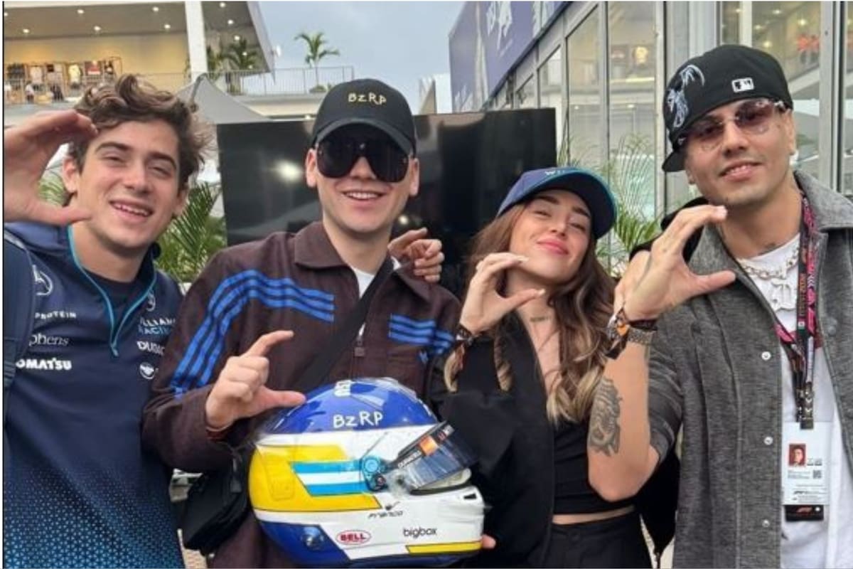 Franco Colapinto junto a Bizarrap, Nicki Nicole y Duki, en la previa a la última carrera en México