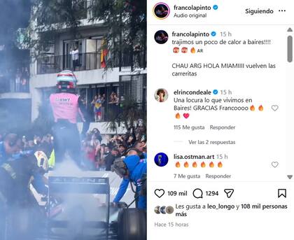 Franco Colapinto mostró el incidente que vivió en el Road Show