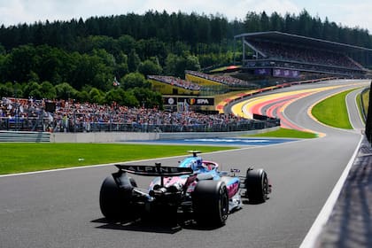 Franco Colapinto, piloto de Alpine, durante la primera y única práctica de este fin de semana en el circuito de Spa-Francorchamps