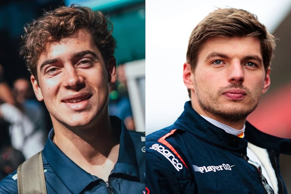 Franco Colapinto y Max Verstappen se midieron en el fan zone de Imola y divirtieron a los fanáticos (Foto: Instagram @alpinef1team / @maxverstappen1)