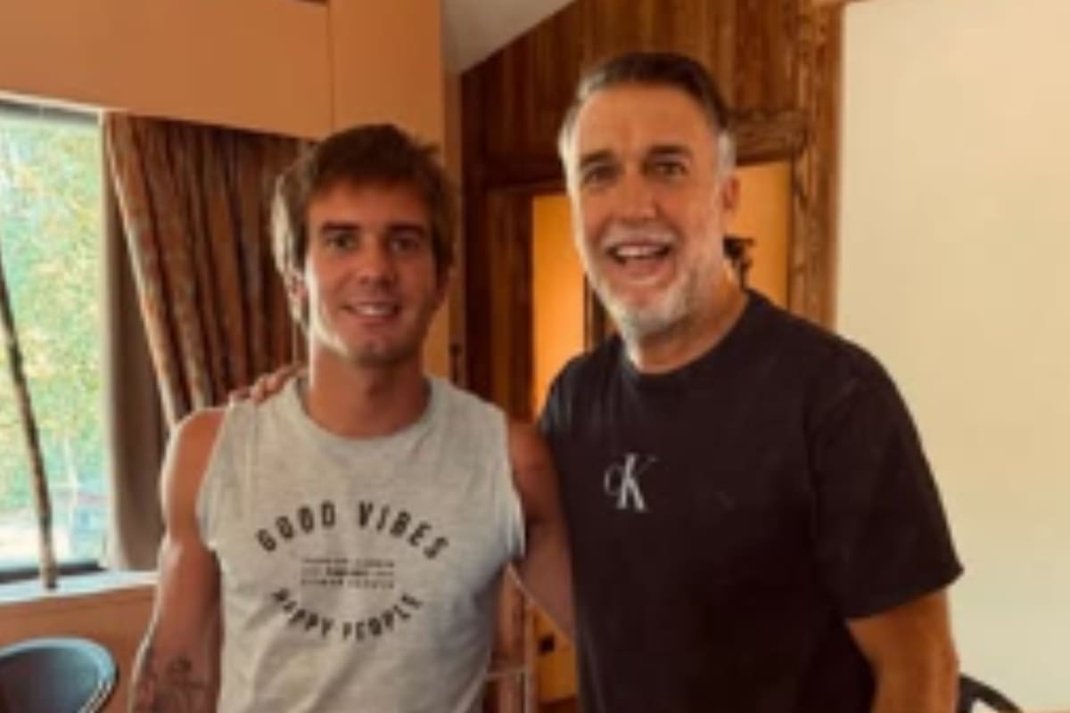 Franco Mastantuono y Gabriel Batistuta se reunieron en Italia e hicieron delirar a los hinchas (Foto: Instagram @franco.mastantuono)